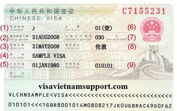  Visa J - Visa phóng viên Trung Quốc