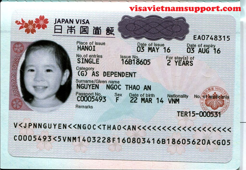 Tấm visa nhật bản đã được công ty Visa Việt tư vấn làm thành công