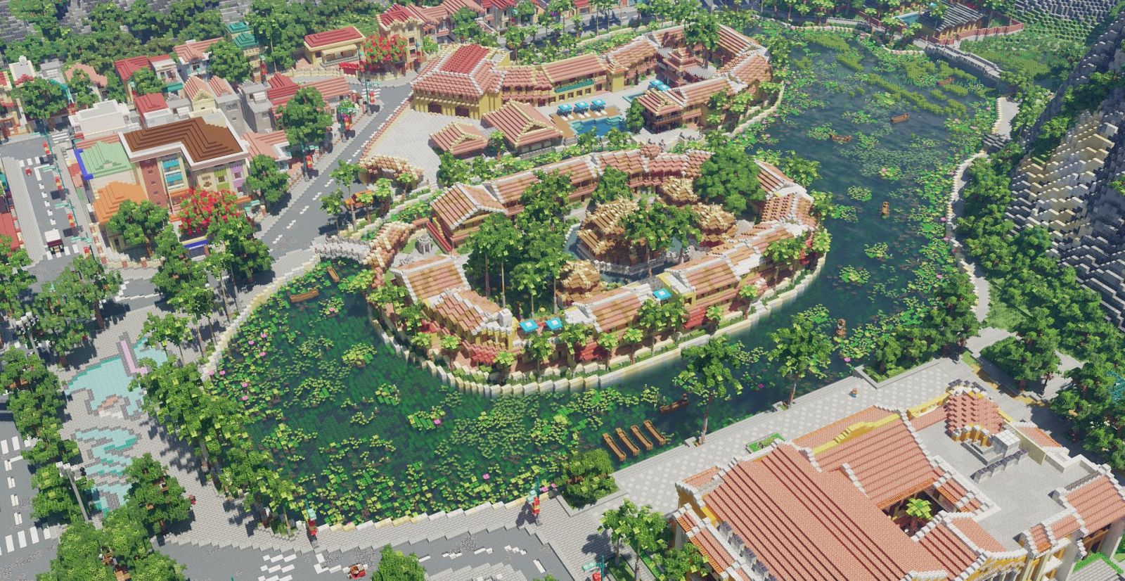 Ninh Bình được tái hiện trong Minecraft qua góc nhìn sáng tạo của game thủ Việt